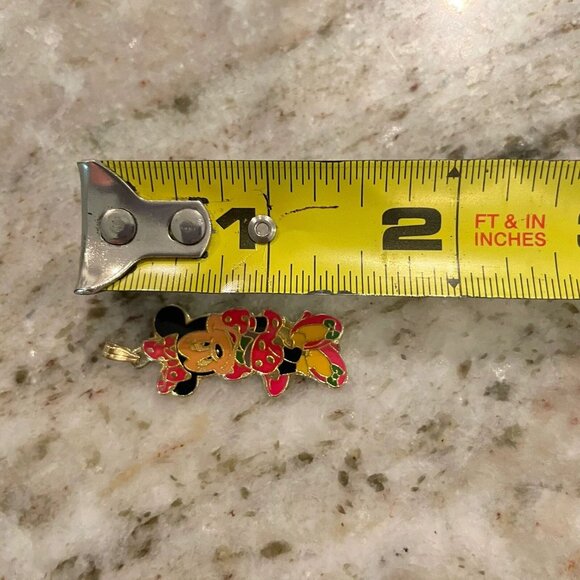 Gold Tone Enamel Minnie Mouse Pendant Charm Disney Dangle Necklace Girls Gift - Picture 4 of 4